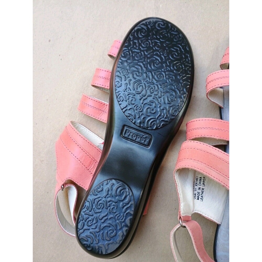 Propet Aurora Pink Coral Leather Sandals Shoes Women's US 11 XX (4E) - Picture 6 of 8